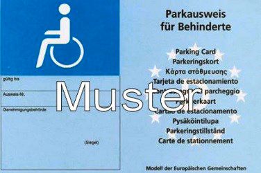 Muster Parkausweis Schwerbehinderung
