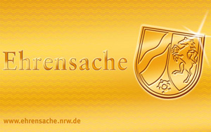 Auf dem Bild: Ehrenamtskarte, Vorderseite. Schrift im Bild: Informationen zur Ehrenamtskarte. Foto: Landesregierung Nordrhein-Westfalen